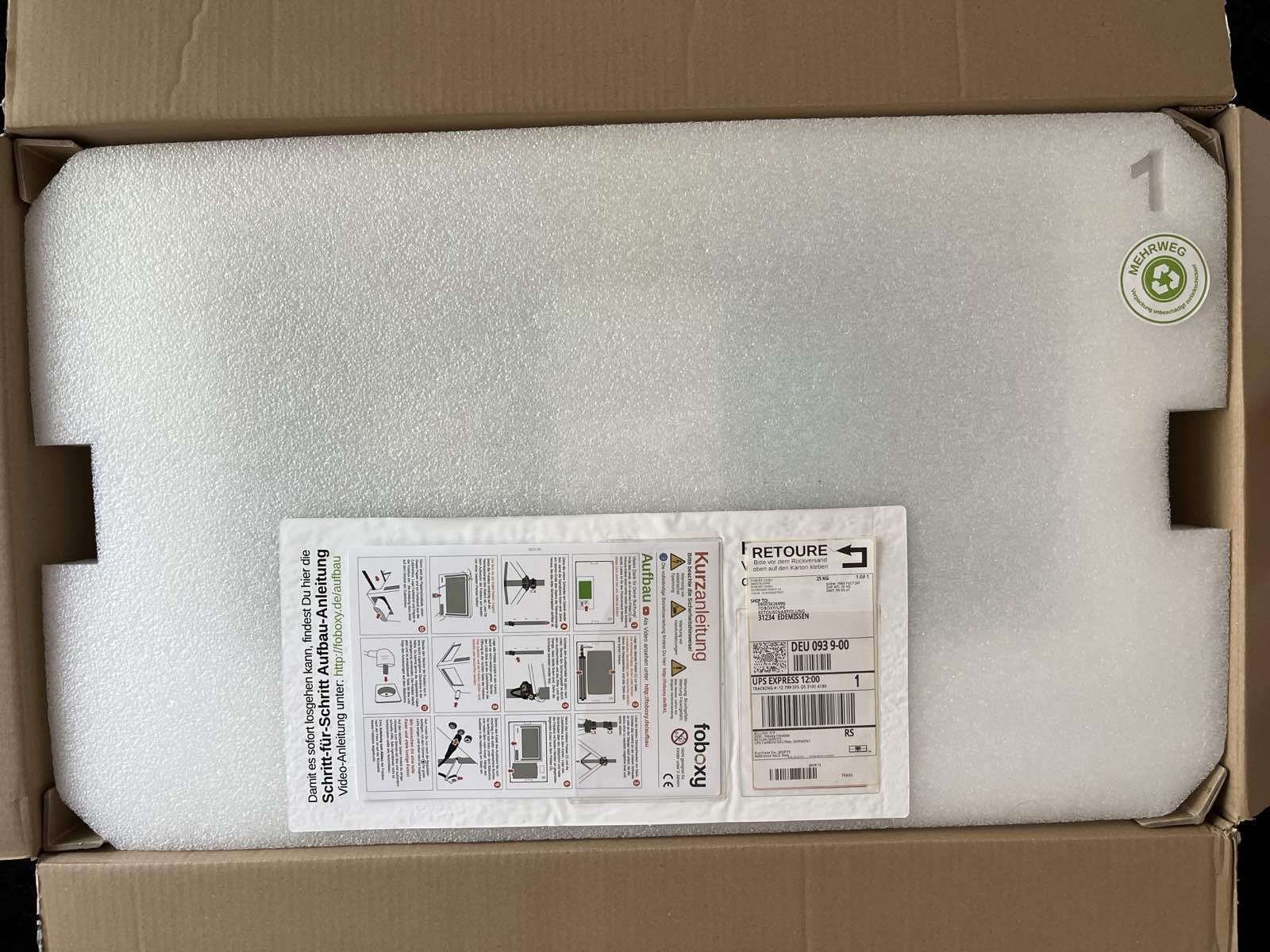 Foboxy Karton bei Ankunft